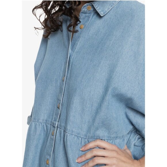 $70 Quiksilver Women’s Sunscape Shirt Dress Blue Size XS/S - Picture 3 of 6